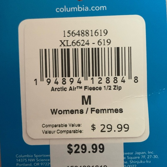 Columbia Artic Air Fleece 1/2 zip Jacket. Light Burgundy Color. Medium. New! - Picture 4 of 4
